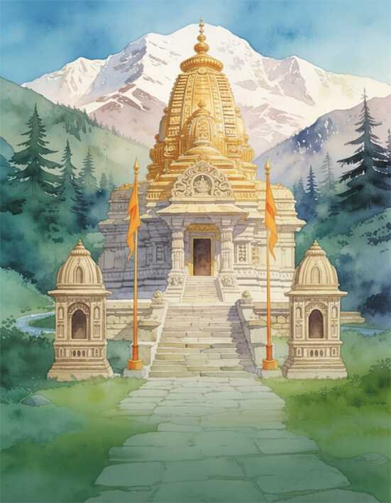 ರುದ್ರೇಶ್ವರ ನಿಲಯ ದೇವಾಲಯದ ಕಲ್ಪಿತ ದೃಶ್ಯ